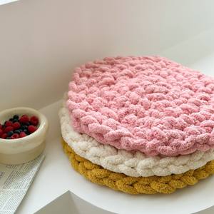 شمالية بنافذة خليج منسوجة يدويًا ووسادة مقعد قطيفة 45x45 دائرية-مريحة للأريكة - Product Image 5