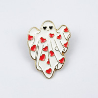Ensemble de broches fantômes mignons d'Halloween en alliage de zinc, badges en forme de fantômes avec technique d'huile coulante pour vêtements, sacs, épingles de revers et accessoires