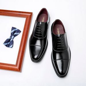 Chaussures habillées pour hommes, mocassins en cuir véritable à enfiler, talon intégré de 6 cm - Product Image 4