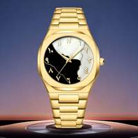 1158 Cs008 Montre de Luxe à Mouvement Quartz pour Hommes, Étanche en Plastique Polycarbonate, Style Arabe, Montre-Bracelet Musulmane Tendance