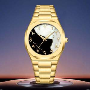 1158 Cs008 Montre de Luxe à Mouvement Quartz pour Hommes, Étanche en Plastique Polycarbonate, Style Arabe, Montre-Bracelet Musulmane Tendance - Product Image 5