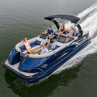 Bateau ponton sportif en aluminium Tritoon 22 pieds 2026 certifié CE, haute vitesse, 200 CV, sports nautiques, usine OEM