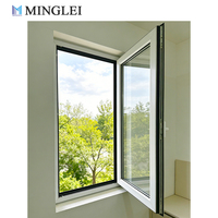 Ventanas de Aluminio de Estilo Europeo con Certificación NFRC, Ventana Abatible con Triple Aislamiento Térmico para Villa