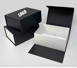 Xinrunjin Promoción personalizada Cajas de regalo plegables con tapa abatible Cierre magnético de cartón rígido Logotipo de embalaje de papel revestido Premium - Product Image 1
