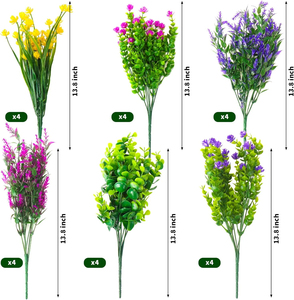 Flores Artificiales Resistentes a los Rayos UV, Plantas Verdes Artificiales, Decoración Floral Artificial Resistente a la Intemperie para Jardín, Patio y Exteriores - Product Image 4