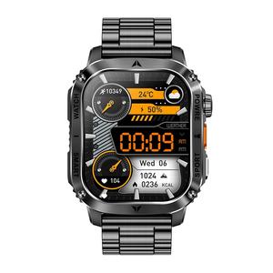 Reloj Inteligente Resistente para Hombre AK80 con Correa de Acero Inoxidable, Resistente al Agua, Llamadas Bluetooth, Rastreador de Actividad Deportiva y al Aire Libre para Teléfonos Android/<span class=keywords><strong>iOS</strong></span> - Product Image 3
