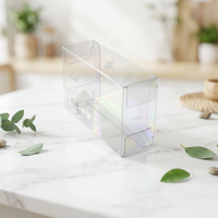Autocollants personnalisés pour boîtes cadeaux en PVC/PET transparents, écologiques, recyclables, avec impression CMJN, design pliable mignon, matériaux recyclés