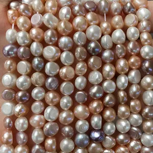 Candy Color Schöne mehrfarbige Barock Süßwasser perle Perle lose Strang Feiner Schmuck für die Herstellung von Armband Halskette