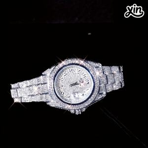 럭셔리 남성용 스테인리스 스틸 손목시계 힙합 스타일 앤티크 아날로그 쿼츠 글래스 100바 방수 로마 숫자 패션 - Product Image 2