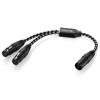 Bochara kabel Splitter 3Pin XLR Y, kabel Splitter pria ke Dual Female (Foil + jalinan) terlindung untuk mikrofon Mixer Amplifier 50cm