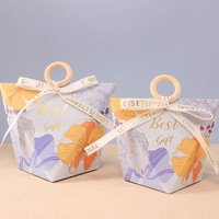 Vente en gros, boîte à bonbons vintage de petite taille avec logo estampage, boîte à chocolat simple avec ruban, mariage, fiançailles