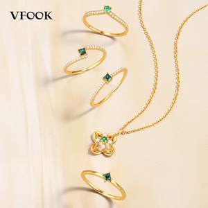 Collar VFOOK con Colgante de Hoja y Ramas con Gemas, Oro Sólido de 14K y 18K, Joyería Fina Inspirada en la Naturaleza, Color Rosa, para Mujer - Product Image 3