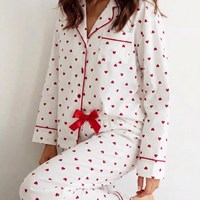 Ensemble de pyjama personnalisé pour femme à imprimé floral, manches longues, en coton doux, vêtements de nuit et de détente personnalisés pour toutes les saisons