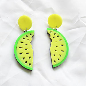 ต่างหูอะคริลิคน่ารักแบบ DIY ต่างหูผลไม้สแตนเลสแบบคาราบิเนอร์ลายการ์ตูนสั่งทำได้ สำหรับจี้ผลไม้น่ารักในฤดูร้อน - Product Image 2