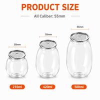 Boîtes à soda jetables en PET transparent avec logo personnalisé, 210 ml, 420 ml, 500 ml, avec couvercles en aluminium faciles à ouvrir, pour l'emballage de gâteaux, smoothies, bubble tea
