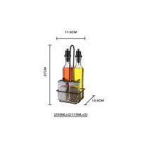 Ensemble de récipients à condiments en verre pour la cuisine avec conservation de la fraîcheur Bouteille d'huile et de vinaigre et ensemble de pots de sel et de poivre sans danger pour les aliments