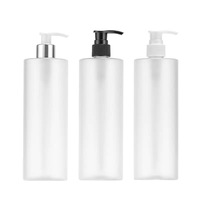 Botella de Plástico PET Esmerilada de 100ml 200ml 300ml 400ml 500ml con Bomba y Tapa de Rosca para Cosméticos, Champú, Acondicionador, Gel de Ducha