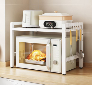 <span class=keywords><strong>Étagère</strong></span> de rangement de cuisine à double niveau en métal <span class=keywords><strong>pour</strong></span> <span class=keywords><strong>four</strong></span> à micro-ondes, support de comptoir rétractable avec <span class=keywords><strong>étagère</strong></span> <span class=keywords><strong>pour</strong></span> cuiseur à riz - Product Image 3
