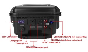 Estación de Energía Portátil Recargable para Exteriores, 220v 3000w 4144wh, Color Negro, Gran Venta - Product Image 2