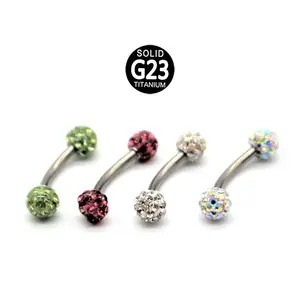 Human Puncture Jewelry G23 Alloy Double Head Soft Clay Mud Drill Pure Titanium Eyebrow Nail Earrings
