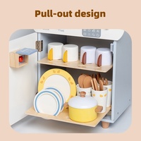 Jouets pour enfants, cuisine en bois noir et blanc avec réfrigérateur, son et lumière, jeu d'imitation éducatif, découpe, Montessori EN71 ASTM
