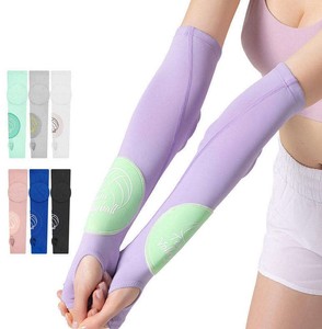 Manchons de protection solaire légers anti-choc pour le badminton, le tennis, le basketball, le volley-ball, avec trou pour le doigt, rembourrés pour le coude et le bras - Product Image 1