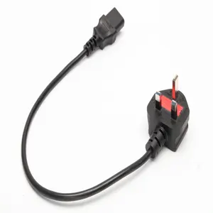 Uk garis ekstensi kualitas tinggi dengan steker sekering 3G 0.75 persegi Plum Blossom ekor kabel daya Ac untuk adaptor Laptop