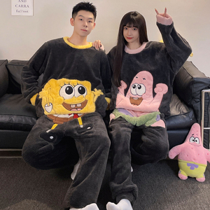 Conjuntos <span class=keywords><strong>de</strong></span> ropa <span class=keywords><strong>de</strong></span> dormir <span class=keywords><strong>de</strong></span> dibujos animados pareja Pijamas Mujer Otoño e Invierno Coral polar grueso estudiantes <span class=keywords><strong>adolescentes</strong></span> pijama <span class=keywords><strong>de</strong></span> hombre traje - Product Image 3