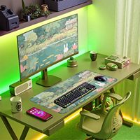 Alas Meja Karet Tanaman Hijau Anime Kawaii Lucu, Alas Mouse Besar, Aksesoris Gaming, Untuk Wanita, Penggunaan Kantor