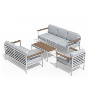 2022 New Design Modern Outdoor Hot Sale <b>Garden</b> Aluminum Furniture Patio <b>Sofas</b> Table Chair Aluminum <b>Garden</b> <b>Sofa</b> Set - Product Image 1