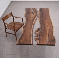Plateaux de table basse extensibles en bois massif de Copalwood rhodésien et résine de hickory pour la vente en gros de meubles de maison