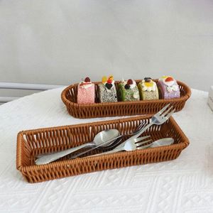Bandeja de Servir Tejida de Mimbre y Ratán para Mesa de Comedor y Café, Porta Pasteles y Tartas - Product Image 2