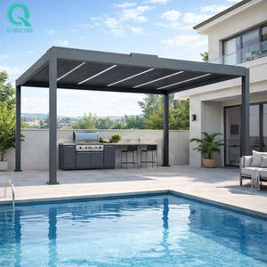 QINGYING Auvent <span class=keywords><strong>de</strong></span> bar en aluminium <span class=keywords><strong>pour</strong></span> jardin, gazebo extérieur <span class=keywords><strong>pour</strong></span> <span class=keywords><strong>spa</strong></span> et piscine - Product Image 1