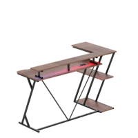 Bureaux informatiques ergonomiques modernes avec prises électriques, table d'ordinateur de bureau en bois avec étagère, table de bureau en gros