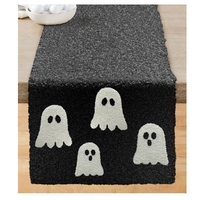 Couvre-lit d'Halloween personnalisé avec motif de crâne d'araignée orange, 100% polyester, design brodé vintage