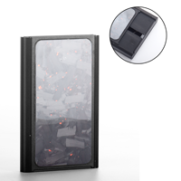 Dompet Kartu Geser Panel Halus untuk Bisnis, Bahan Aluminium Alloy, Anti RFID, Tombol Akses Cepat, Tempat Kartu Kredit 6 Inci