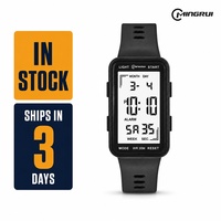 Montre de sport numérique étanche MINGRUI pour étudiants, rectangulaire, fine, écran LCD lumineux, alarme, résistance aux éclaboussures 30M, batterie 2 ans, 6 couleurs, personnalisable OEM