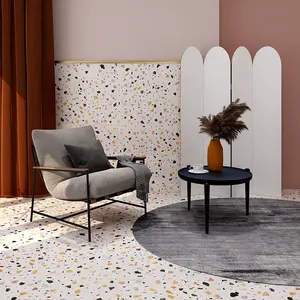 Telhas de porcelana vitrificadas modernas, grande parte terrazão 600x600mm de piso, telhas de porcelana cerâmica antiderrapante para ambientes internos e externos