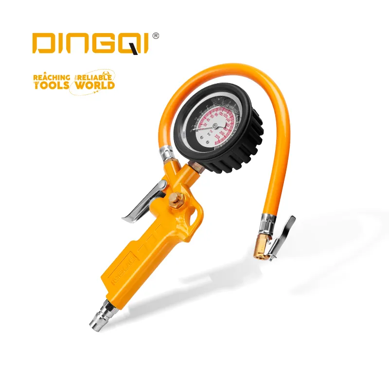 DingQiFactoryポータブルヘビーデューティー機能車オートバイ自転車自動膨張空気タイヤインフレータ圧力計200psi