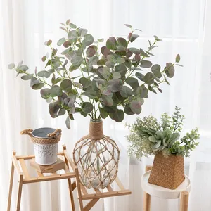 Bewaard Kunstmatige Zilveren Dollar Eucalyptus Greenery Stengels Leaf Plant Bloemen Decor