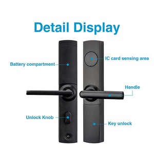 Chất lượng bán buôn cửa xử lý màu đen mờ thẻ RFID khóa khách sạn thông minh với Miễn phí kiểm soát hệ thống - Product Image 2