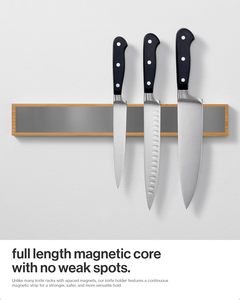 High Quality Custom Wood Knife Block Holder Magnetic Tool Holder Durable Bamboo Magnetic Knife Strip for Kitchen - Product Image 2