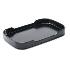 Unbreakable Rectangle Food Serving Plate Stackable Plastic Restaurant Black Plastic Dishes Plate