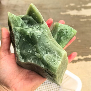 Bán buôn kích thước lớn nguyên tinh thể thô Healing Stones Natur màu xanh lá cây Nephrite Ngọc thô đá lớn đá quý cho trang trí nội thất - Product Image 5