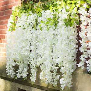 Flores Artificiales al por Mayor, Glicina, Flor de Seda Colgante, Enredadera de Glicina Artificial, Flores Colgantes de Glicina para Boda - Product Image 2