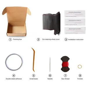 Housse <span class=keywords><strong>de</strong></span> volant en cuir véritable noir antidérapant pour BMW E90 E91 E92 E93 E87 E81 E82 E88 X1 E84 Accessoires <span class=keywords><strong>de</strong></span> voiture - Product Image 6