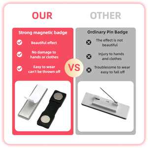 Aucun dommage aux vêtements Nom Badge Aimant Dos Auto-Adhésif Carré Rond Ovale Taille Type Nom Badge Magnétique Pin Outis - Product Image 3