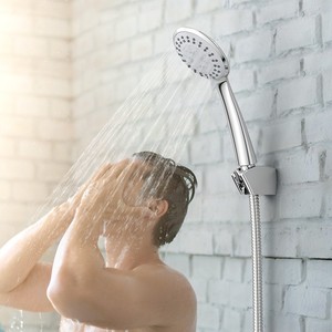 ฝักบัวอาบน้ำแบบมือถือ ทรงกลม นวดผ่อนคลาย เพิ่มแรงดันน้ำ วัสดุ ABS ทนทาน ใช้ในห้องน้ำ - Product Image 3