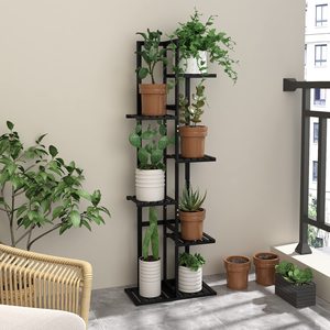 Présentoir de plantes en bois imperméable en métal multicouche de grande capacité multifonctionnel moderne et durable pour petit espace - Product Image 4