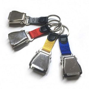 Wholesale Factory Aircraft Seatbelt Buckle Graved Metal Keychain - Product Image 1